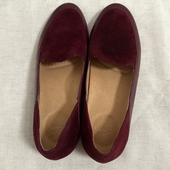 NWT Dansko Women’s Wine Glazed Leather and Suede Loafers size 38 7.5 - Picture 4 of 7